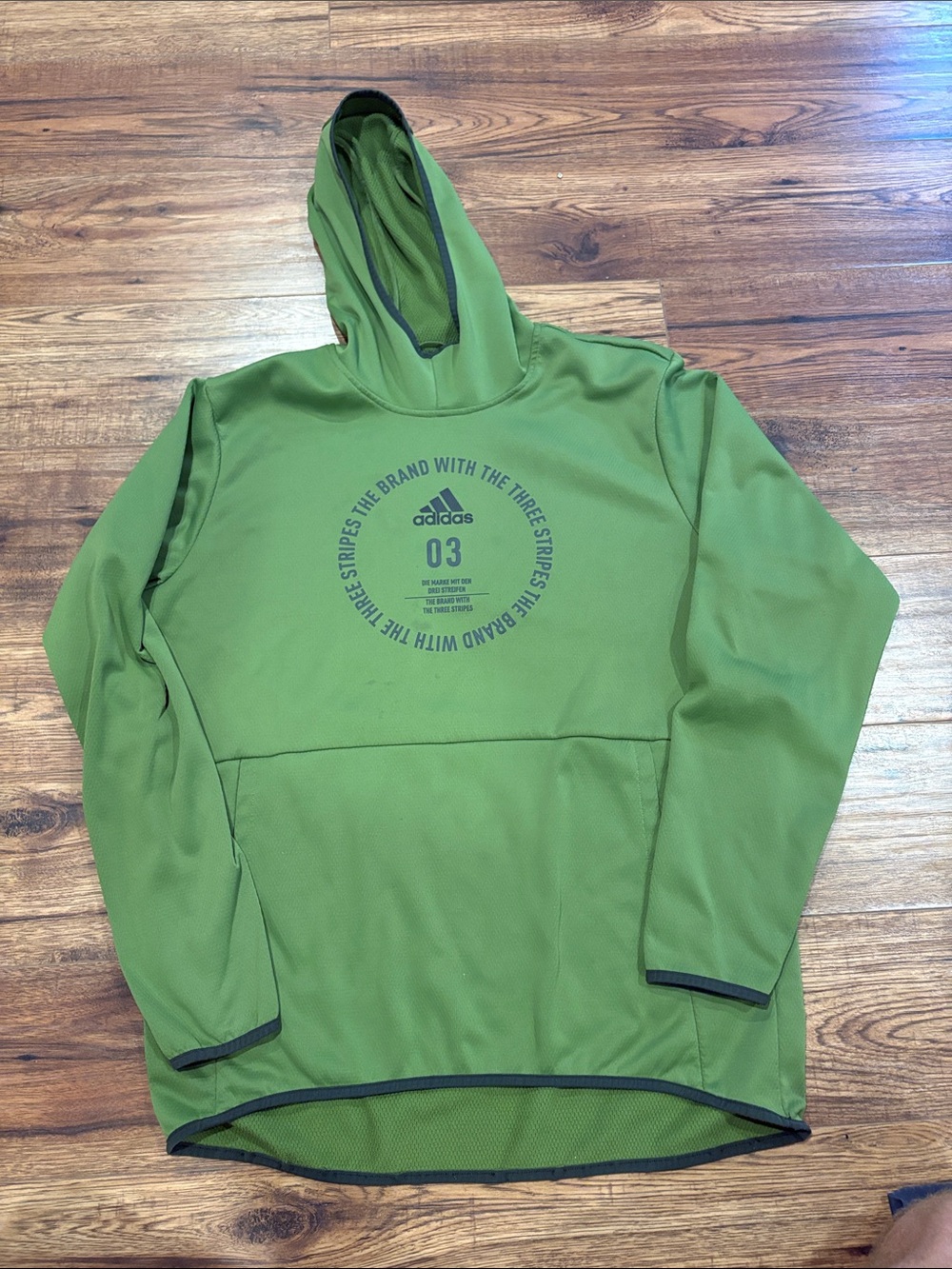 adidas Men’s Olive Green Crewneck Hoodie Pullover